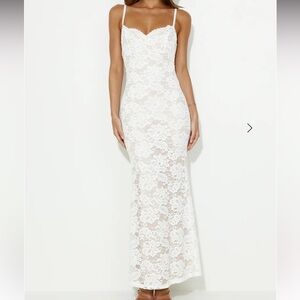 Hello Molly White Lace Maxi Dress